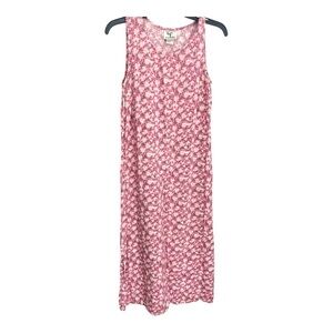 90’s Vintage Slip/Smock Pink Floral Sleeveless 100% Rayon Dress Size 10